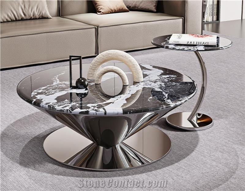 Noir Grand Antique Coffee Table For Living Room Decoration