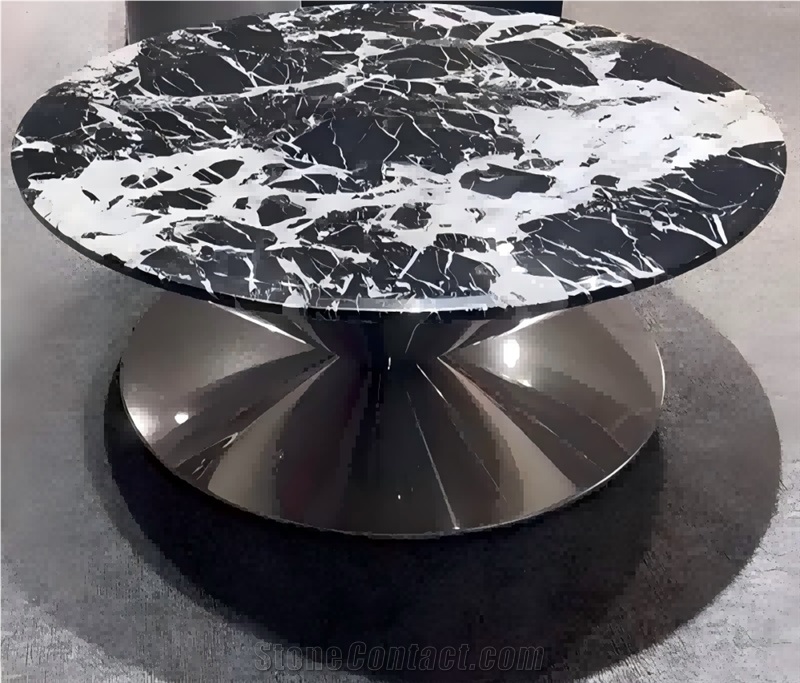 Noir Grand Antique Coffee Table For Living Room Decoration