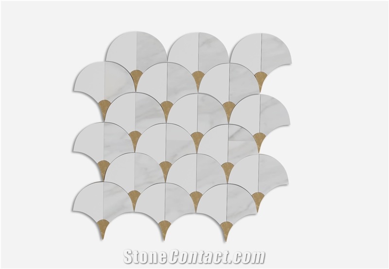Pearl Shell Marble Mosaic Tiles For Kitchen Pool Decoration
