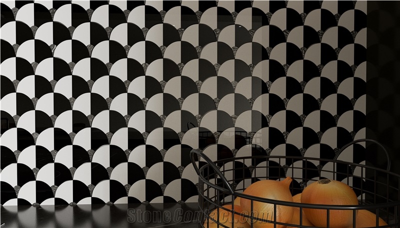 Pearl Shell Marble Mosaic Tiles For Kitchen Pool Decoration