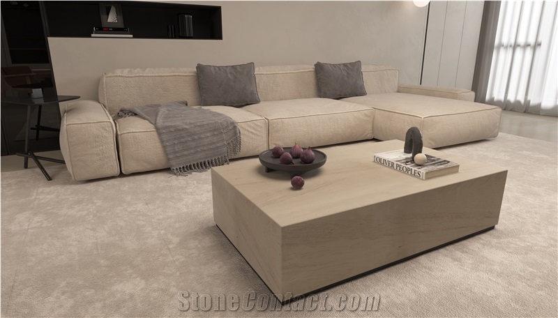 Polished Moleanos White Limestone Slabs For Wall Decoration