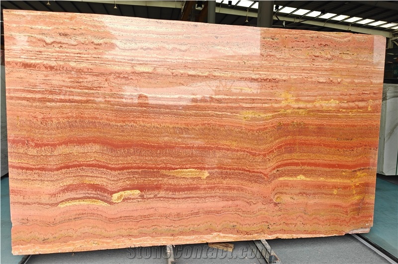 Red Travertine Slabs For Sountertops Flooring Decoration