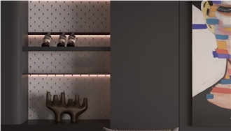 Shell Shaped Brass Inlaid Marble Mosaic Tiles For Home Wall