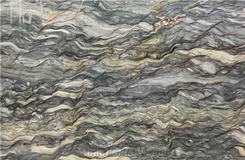 Silk Road Quartzite Slabs For TV Background Wall Decoration