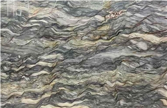 Silk Road Quartzite Slabs For TV Background Wall Decoration