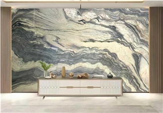 Silk Road Quartzite Slabs For TV Background Wall Decoration