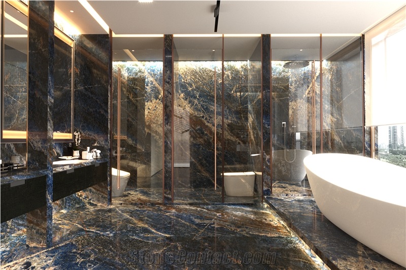 Sodalite Blue Luxury Granite Slabs For Home Wall Decoration