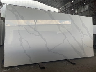 Calacatta White Quartz Slab 20Mm 30Mm Engineered Stone