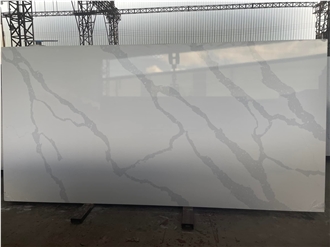 Calacatta White Quartz Slab 20Mm 30Mm Engineered Stone