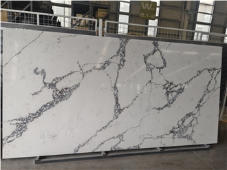 Calacatta White Quartz Slabs Stone Kitchen Countertops