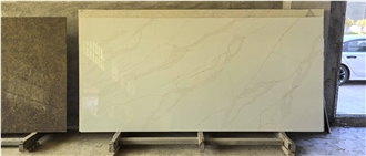 Calacatta White Quartz Tiles Slabs For Hotel Project