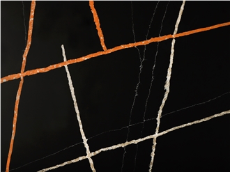 China  Artificial Lauren Black Gold Quartz Slabs