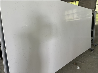 China Carrara White Quartz Slab Tiles  Engineered Stone