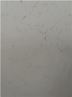 China Carrara White Quartz Slab Tiles  Engineered Stone