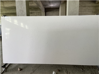 China Carrara White Quartz Slab Tiles  Engineered Stone