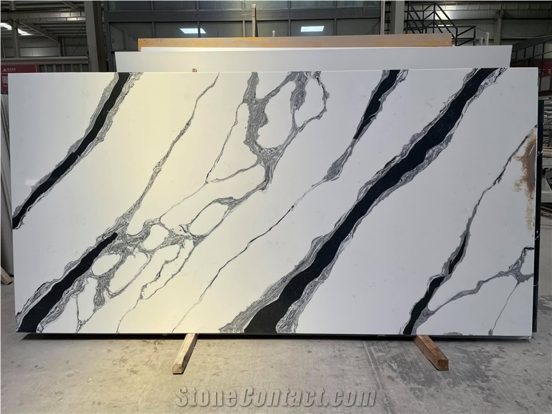 China Panda White Engineering Quartz Artificial Stone Slabs