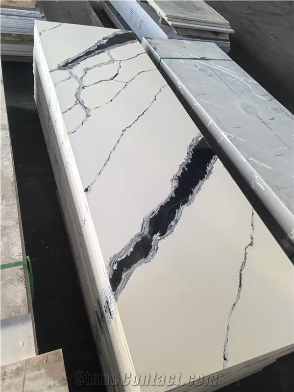 China Panda White Engineering Quartz Artificial Stone Slabs