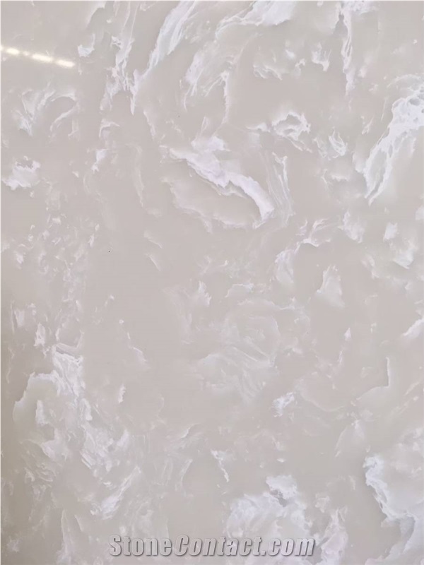 Engineering Stone Beige Quartz Slabs, Tiles For Wall Floor