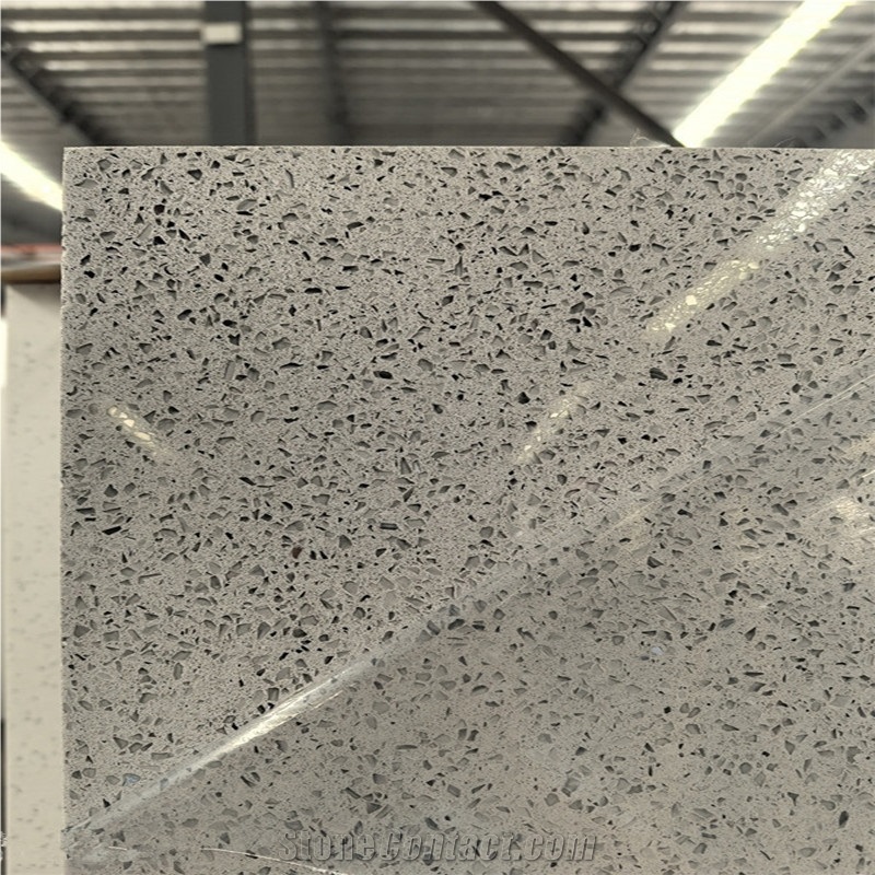 Factory Supply Particle Grey Quartz Slabs
