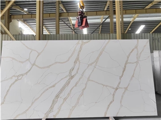 Kitchentop Quartz Slabs Calacatta Gold Modern Pattern