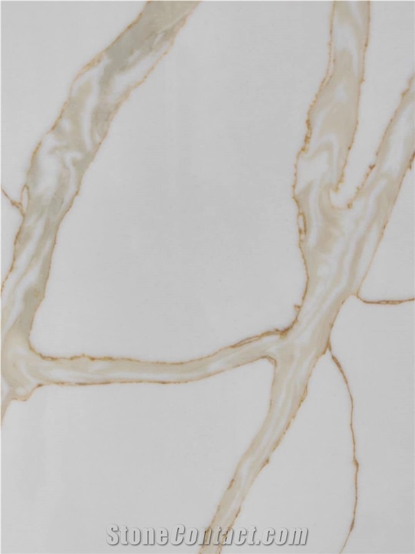 Kitchentop Quartz Slabs Calacatta Gold Modern Pattern