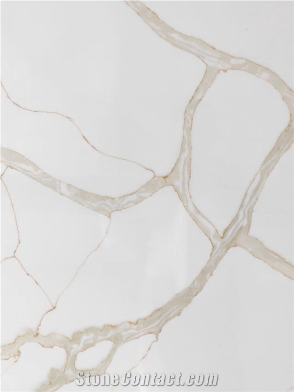 Kitchentop Quartz Slabs Calacatta Gold Modern Pattern