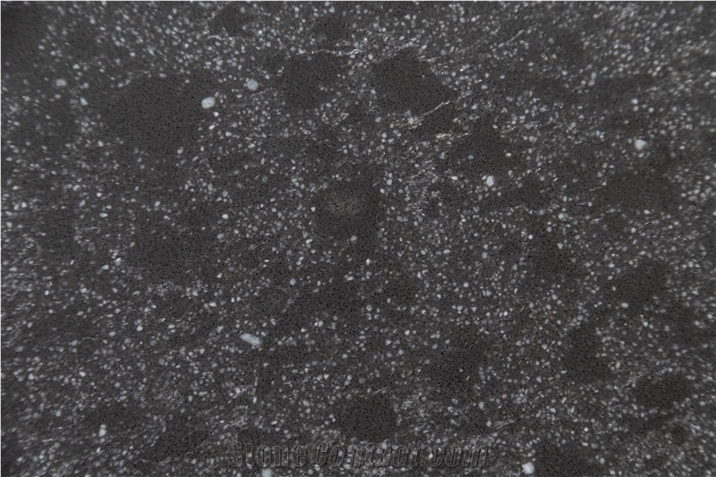 Polished Black Quartz Slabs For Building Decoration