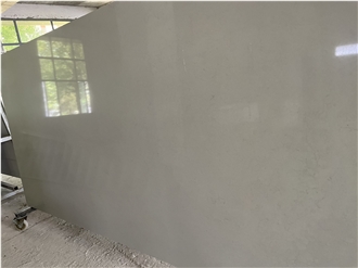 Pure Grey Quartz Slabs Hotel Apartment Wall Floor Tiles