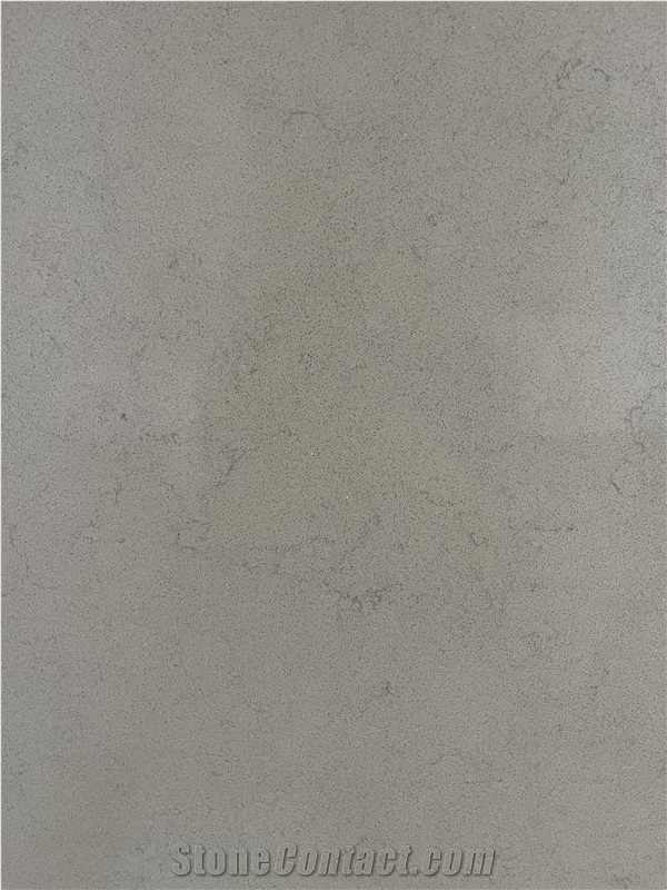 Pure Grey Quartz Slabs Hotel Apartment Wall Floor Tiles
