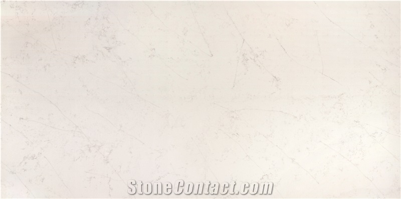 White Dew Quartz Slabs，2400Up X 1200Up X 18Mm