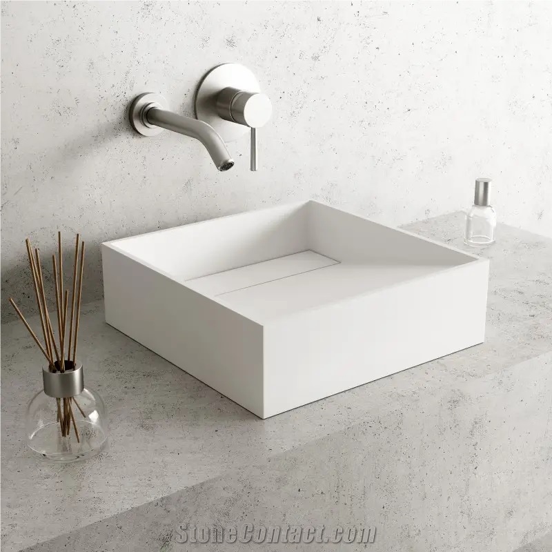 Wholesale Counter Sink Rectangular Quartz Wash Basin