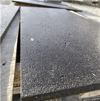 Leathered Black Basalt Tiles