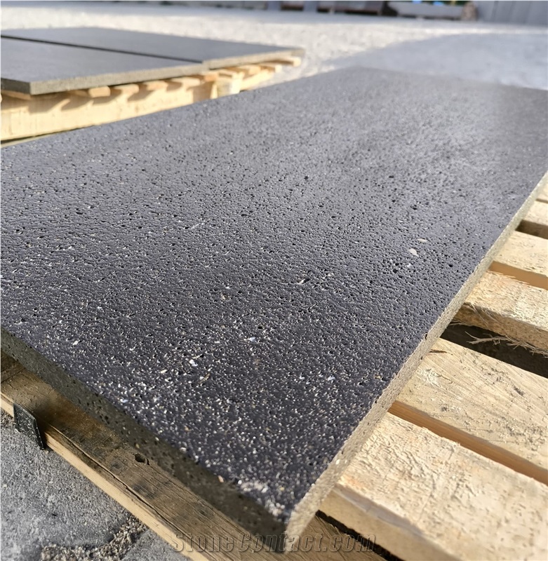 Leathered Black Basalt Tiles