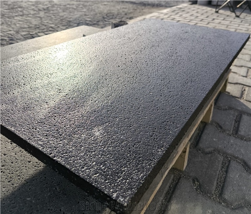 Leathered Black Basalt Tiles