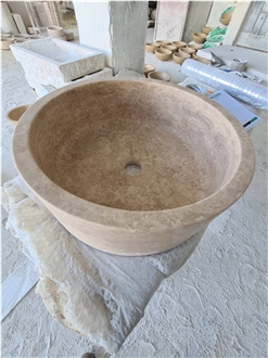 Natural Travertine Wash Basin