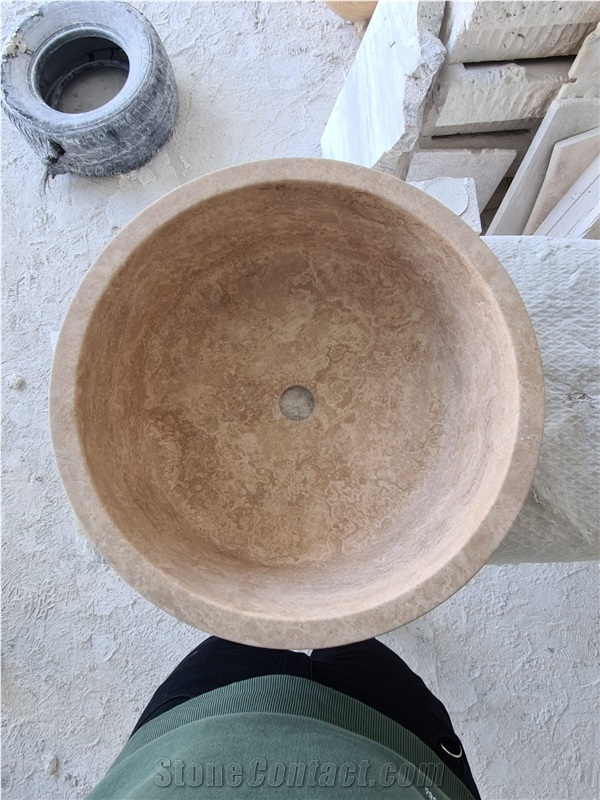 Natural Travertine Wash Basin