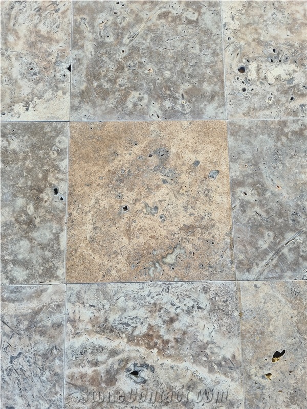 Silver Travertine Tumbled Commercial Tiles