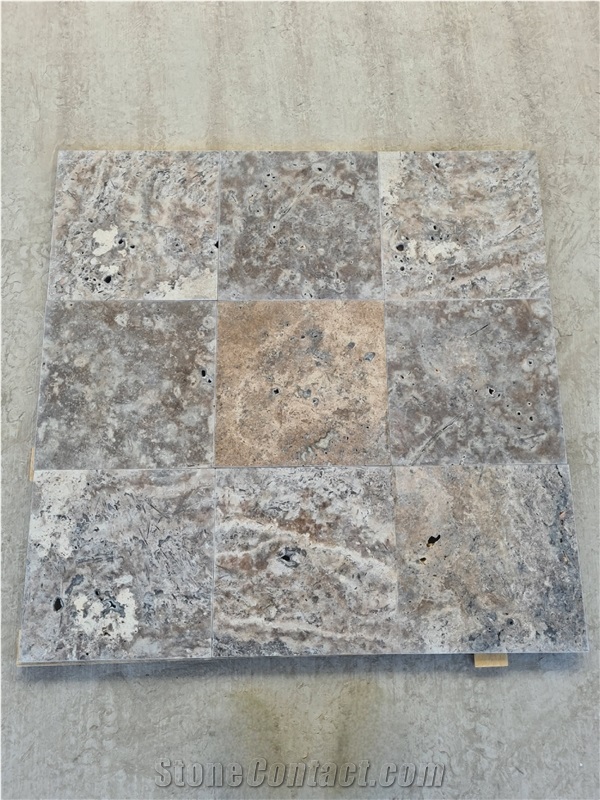 Silver Travertine Tumbled Commercial Tiles