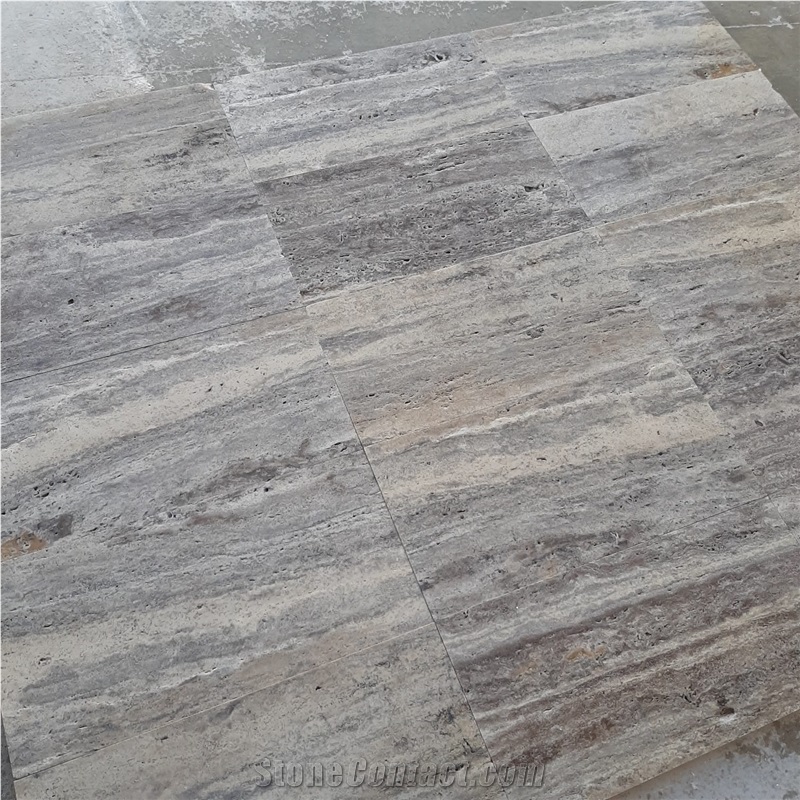Silver Travertine Veincut Tiles