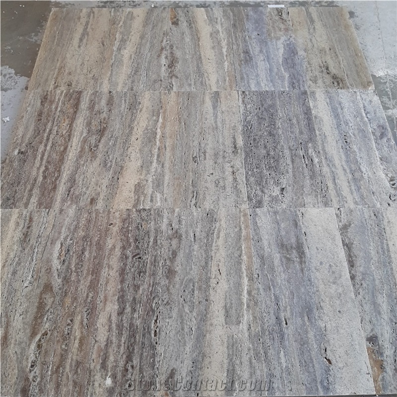 Silver Travertine Veincut Tiles