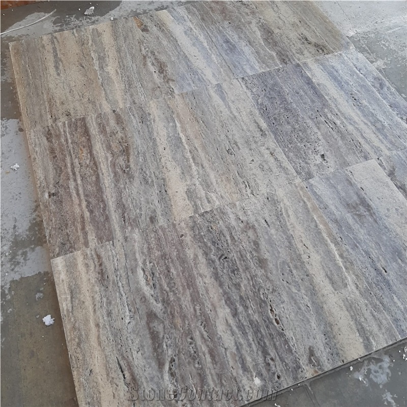 Silver Travertine Veincut Tiles