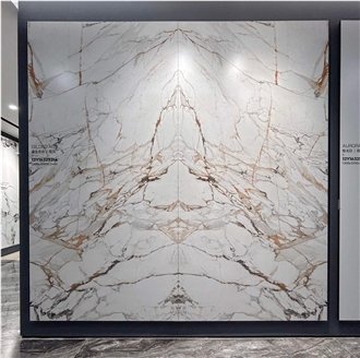3200*1600 Arabescato Gold White Matt 1.2Cm Porcelain Tiles
