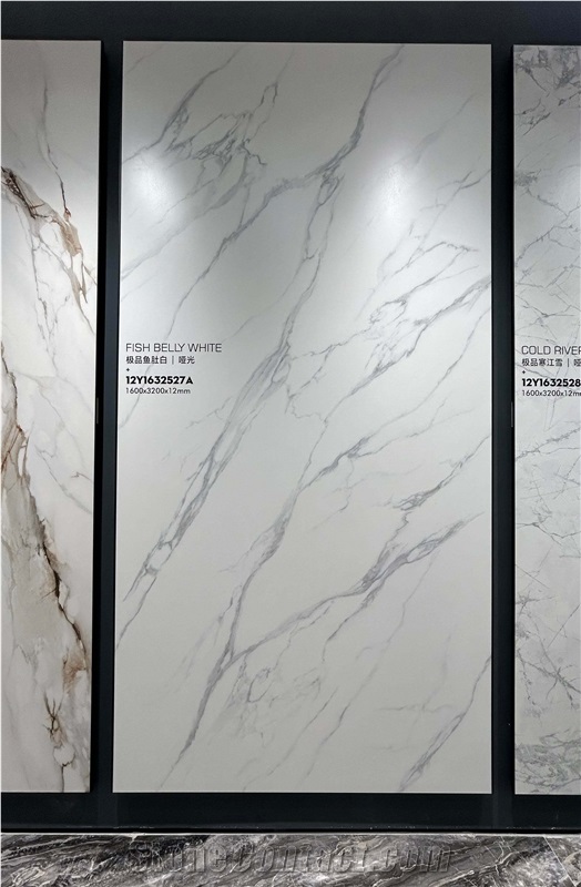 3200*1600 Arabescato White Matt 1.2Cm Porcelain Slabs