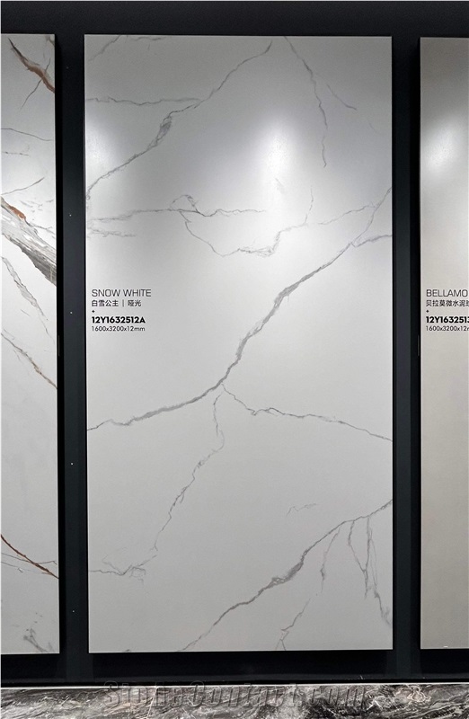 3200*1600 Snow White White Matt 1.2Cm Porcelain Tiles