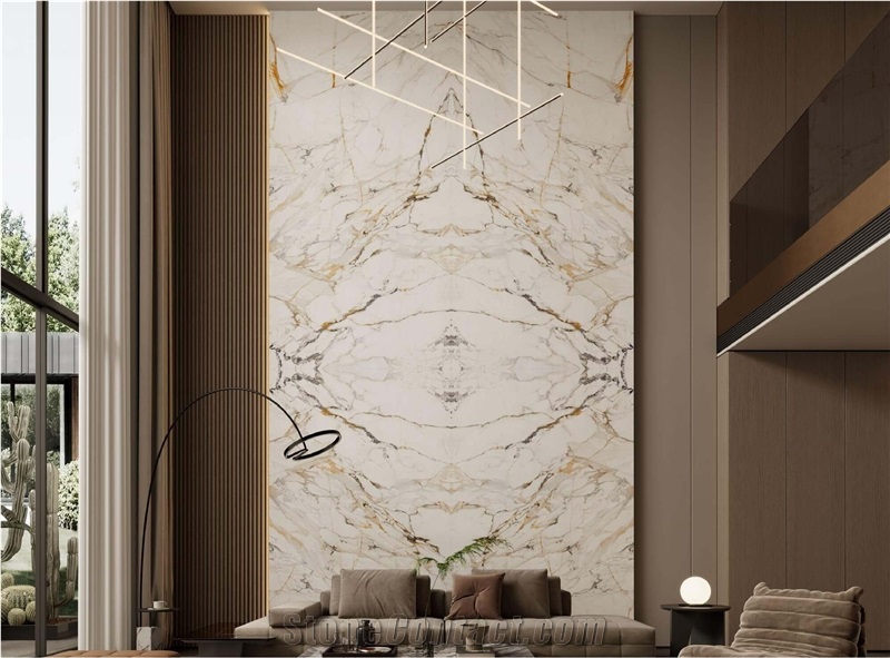 Arabescato Gold Polished 12Mm Sintered Stone Tiles