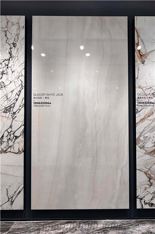 China Kari Ice Onyx White Polish 12Mm Porcelain Slabs