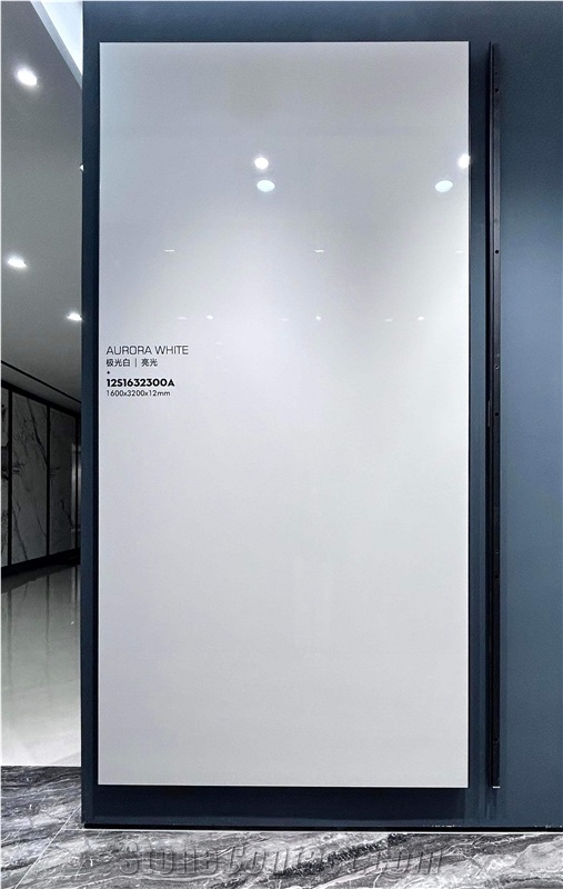 China Pure White Glossy 12Mm Artificial Stone Countertop