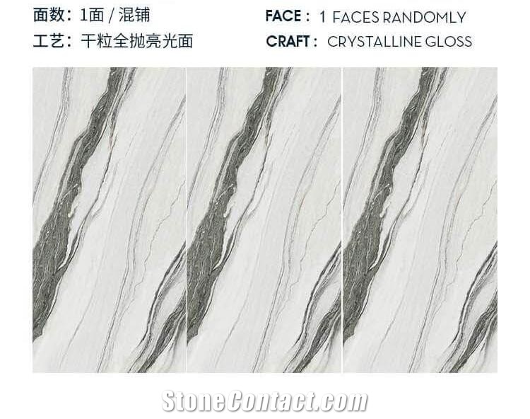 China Verde Prato Green Glossy 12Mm Porcelain Slabs
