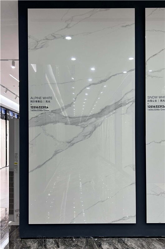 Chinese Alpine White White Glossy 12Mm Porcelain Tiles