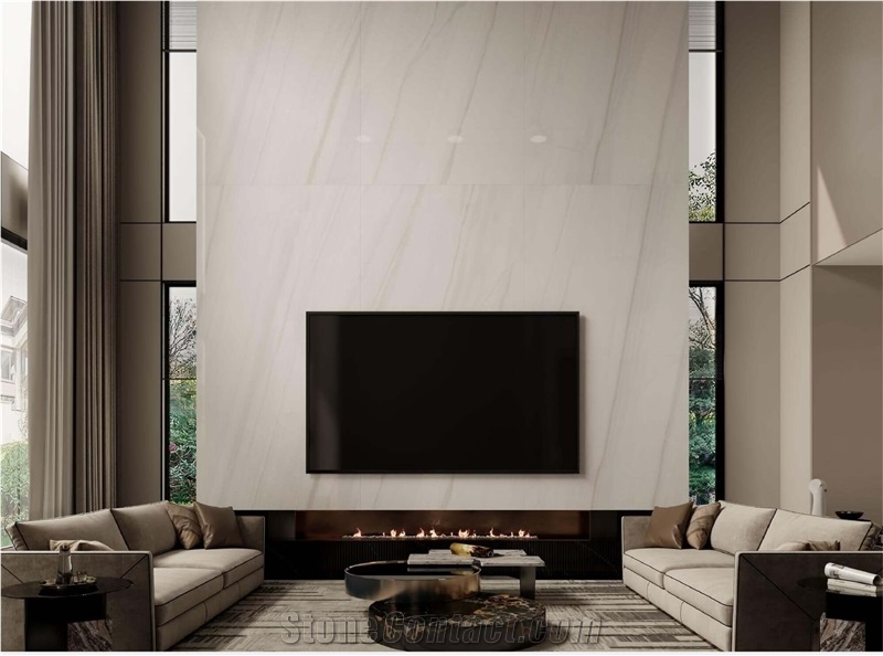 Chinese Ariston White Polish 12Mm Sintered Stone Tiles